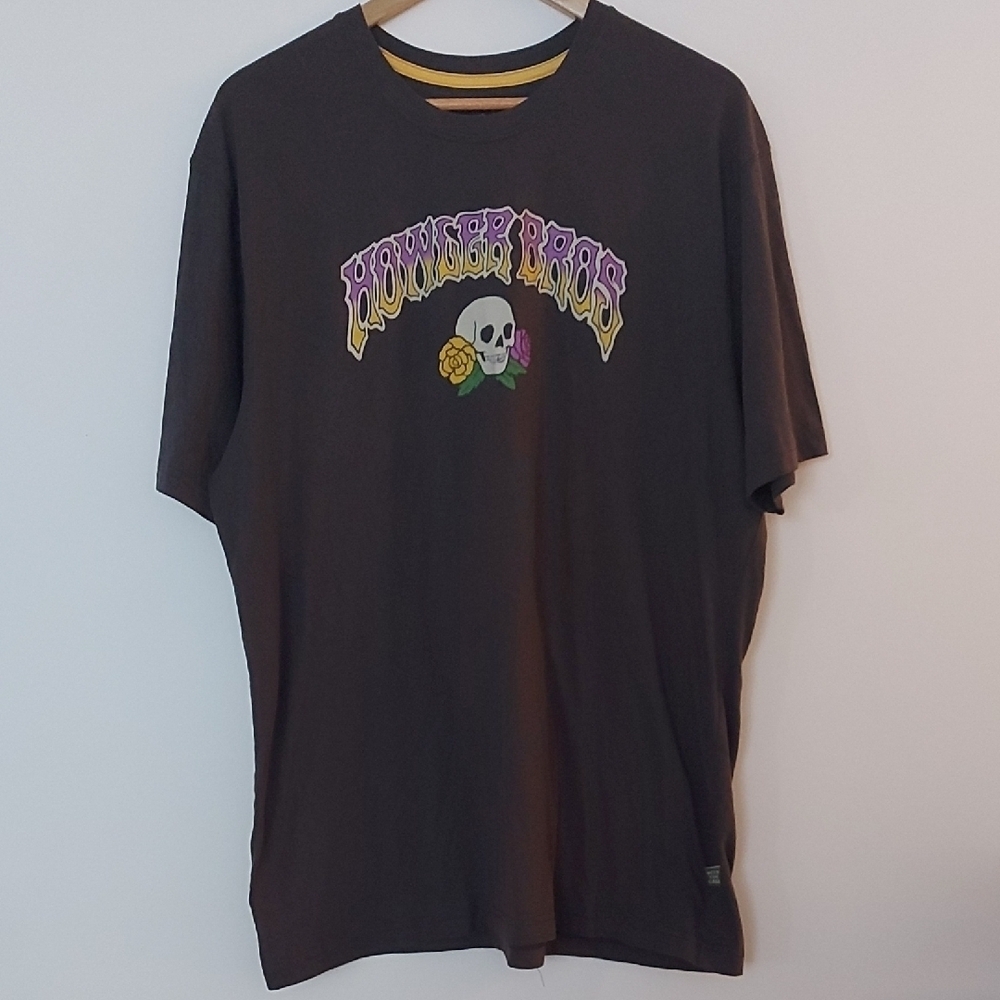 Howler Brothers Skull And Roses Branded  Charcoal Tshirt Size XL